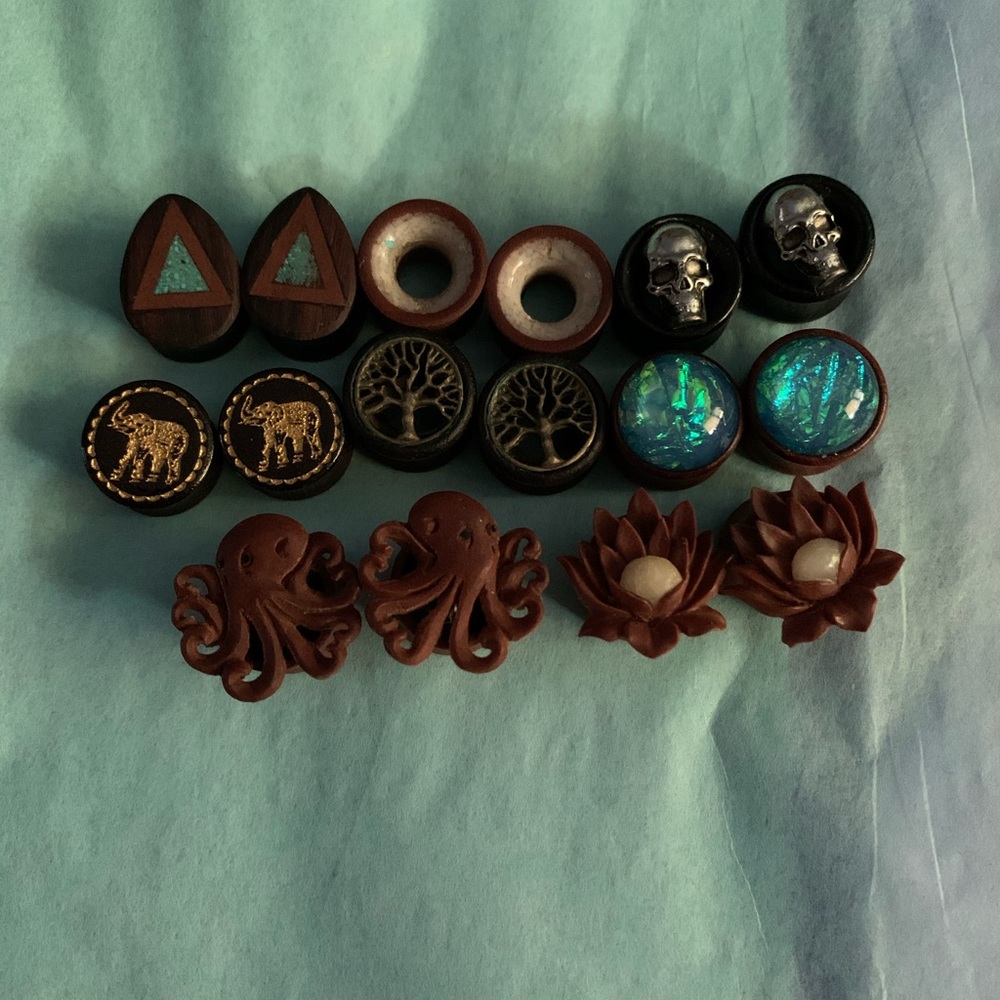 LOT of Wood Plugs/Tunnels